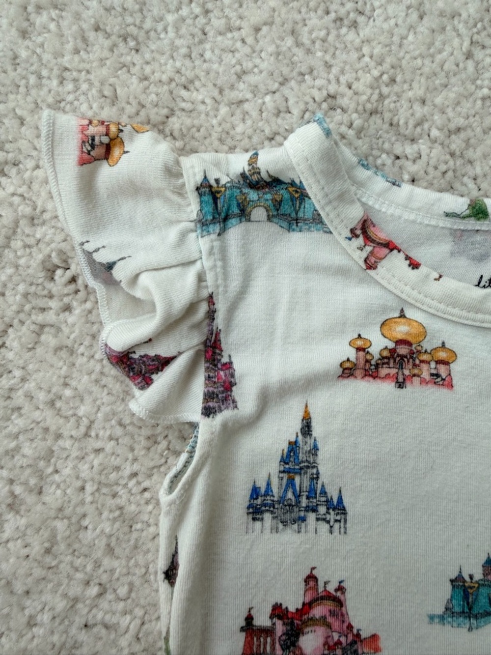 Little Crowns and Capes Princess Castle Print Twirl Bodysuit - Picture 7 of 9